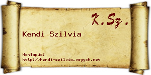 Kendi Szilvia névjegykártya