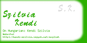 szilvia kendi business card